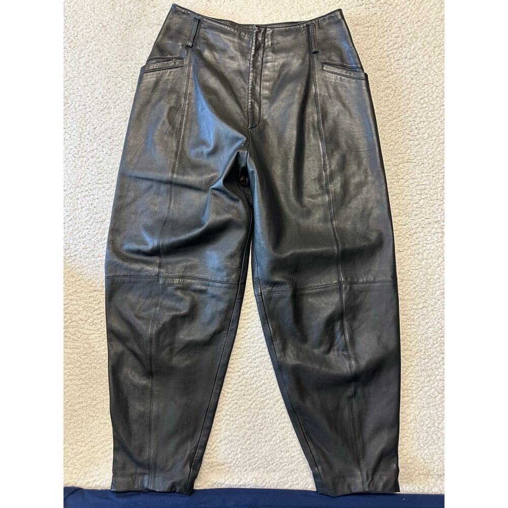 Vintage Womens Leather Baggie Pants Size 14